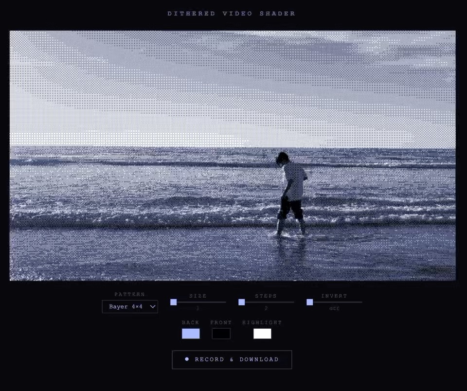 Dither Video Shader Tool